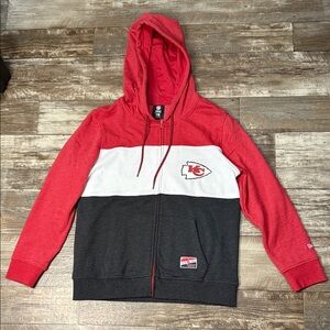 Women's Kansas City Chiefs New Era Red Color-Block Full-Zip Hoodie Size Large